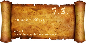 Turczer Béla névjegykártya